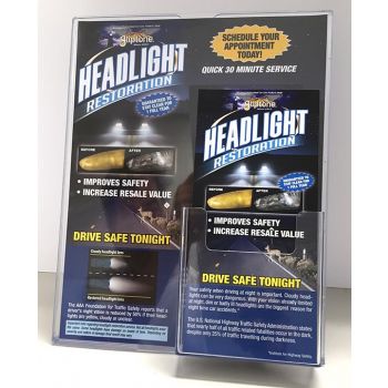 Headlight Restoration Service countertop literature holder clear economy